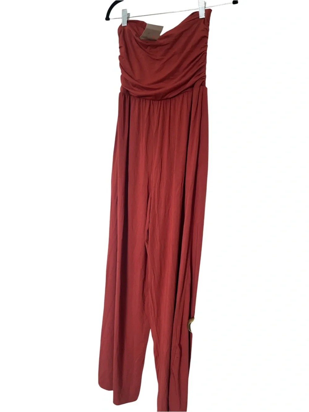 Sweaty Betty Strapless Wide-Leg Jumpsuit in Rust
